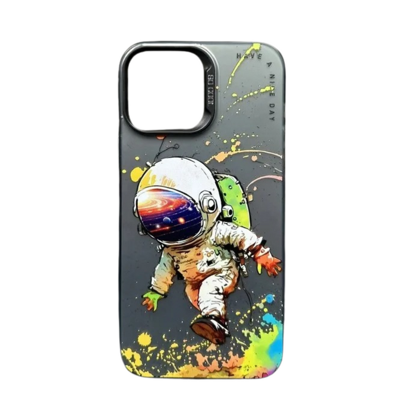 Case para iPhone com Pintura a Óleo - Astronauta Graffiti