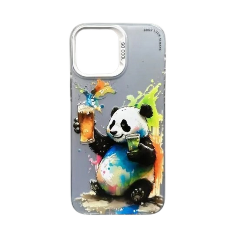 Case para iPhone com Pintura a Óleo - Panda Graffiti