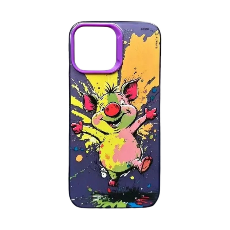 Case para iPhone com Pintura a Óleo - Porco Graffiti