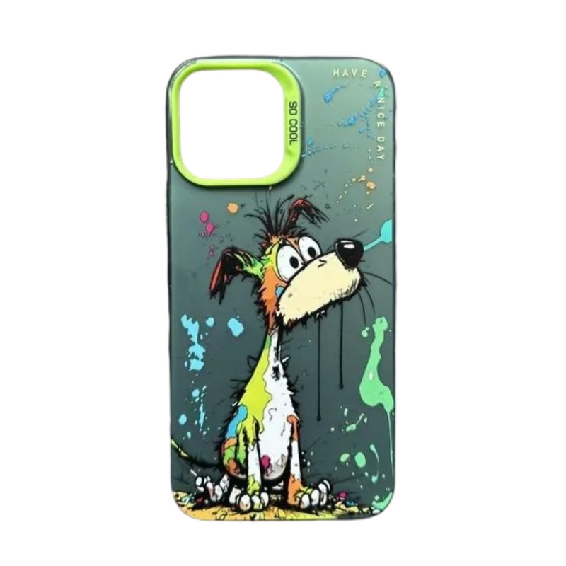 Case para iPhone com Pintura a Óleo - Cachorro Graffiti