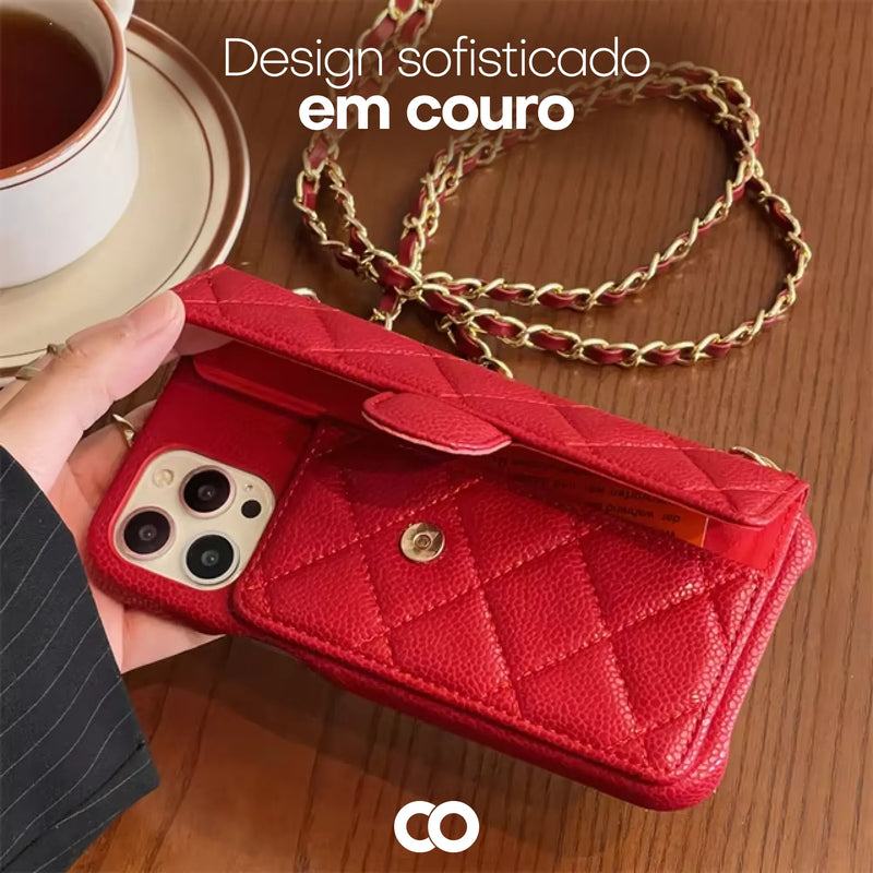 Case Protetora em Couro com Design Luxuoso e Multiuso - Case Charlotte